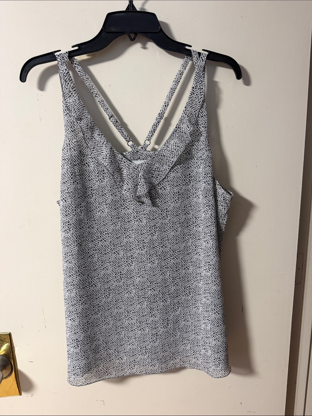 CAbi Black & White Printed Double-Strap Tank